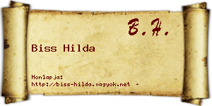 Biss Hilda névjegykártya